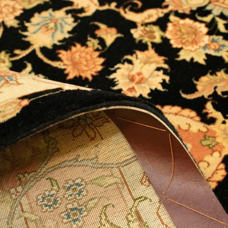 Täbriz - 50 Raj Teppich 101x157cm - Perserteppich - schwarz