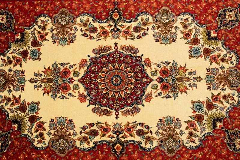 Ghom Teppich 105x151cm - Perserteppich - beige