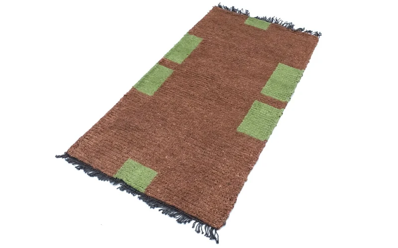Nepal Teppich 70x140cm - Wollteppich - braun