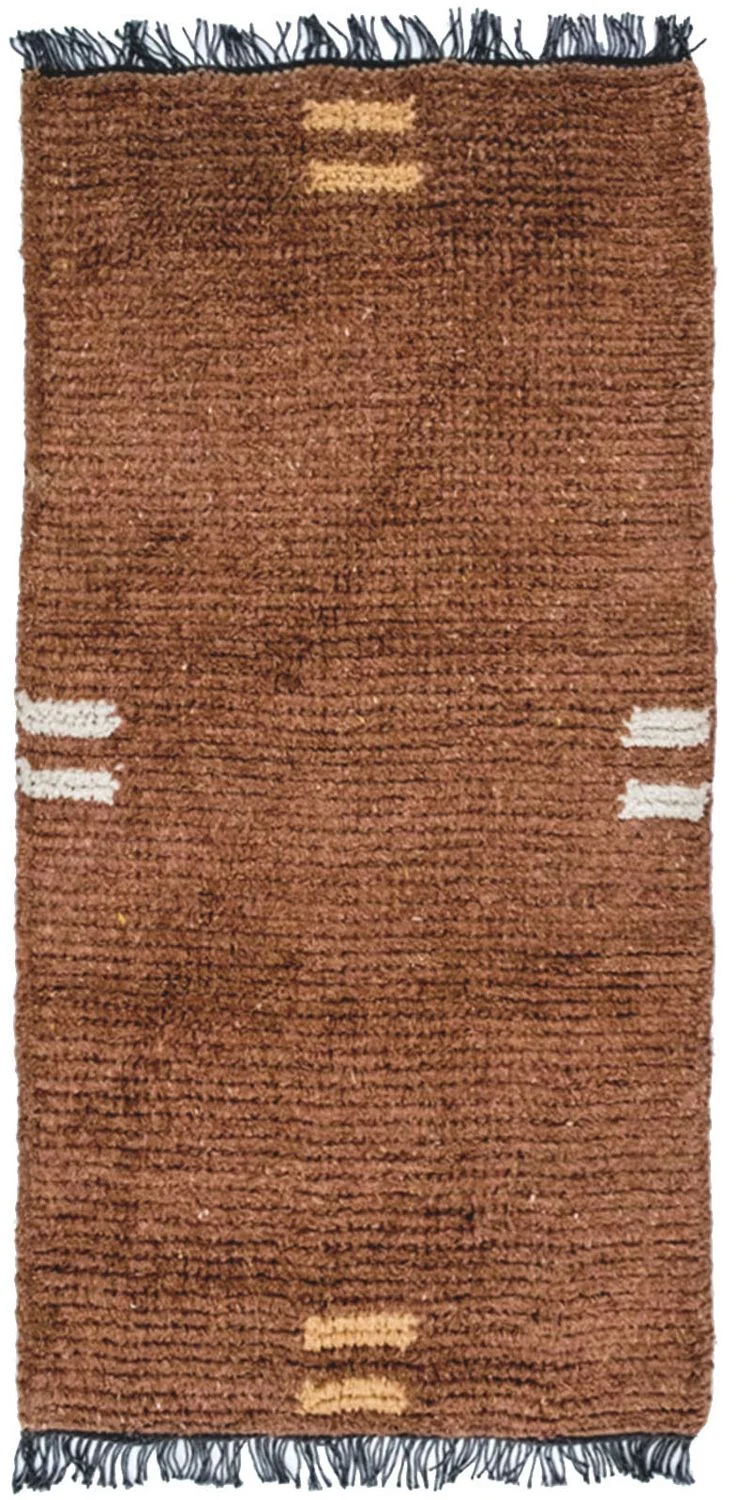 Nepal Teppich 70 x 140 cm - braun