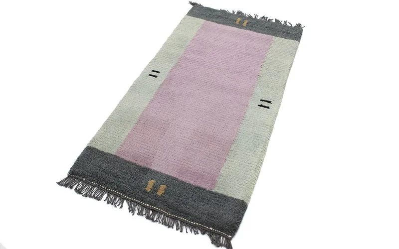 Nepal Teppich 70 x 140 cm - rosa