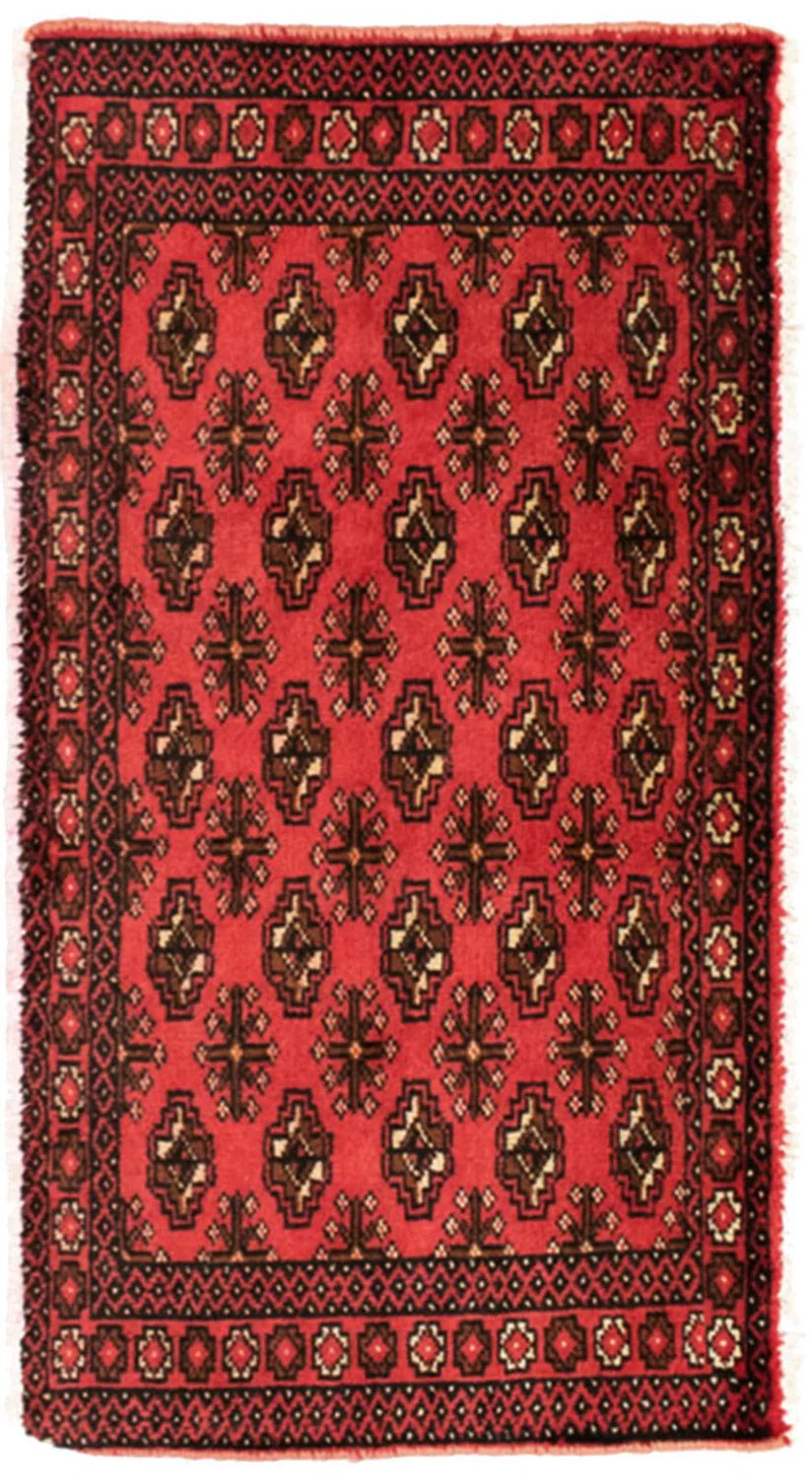 Turkaman Teppich 50x100cm - Orientteppich - rot
