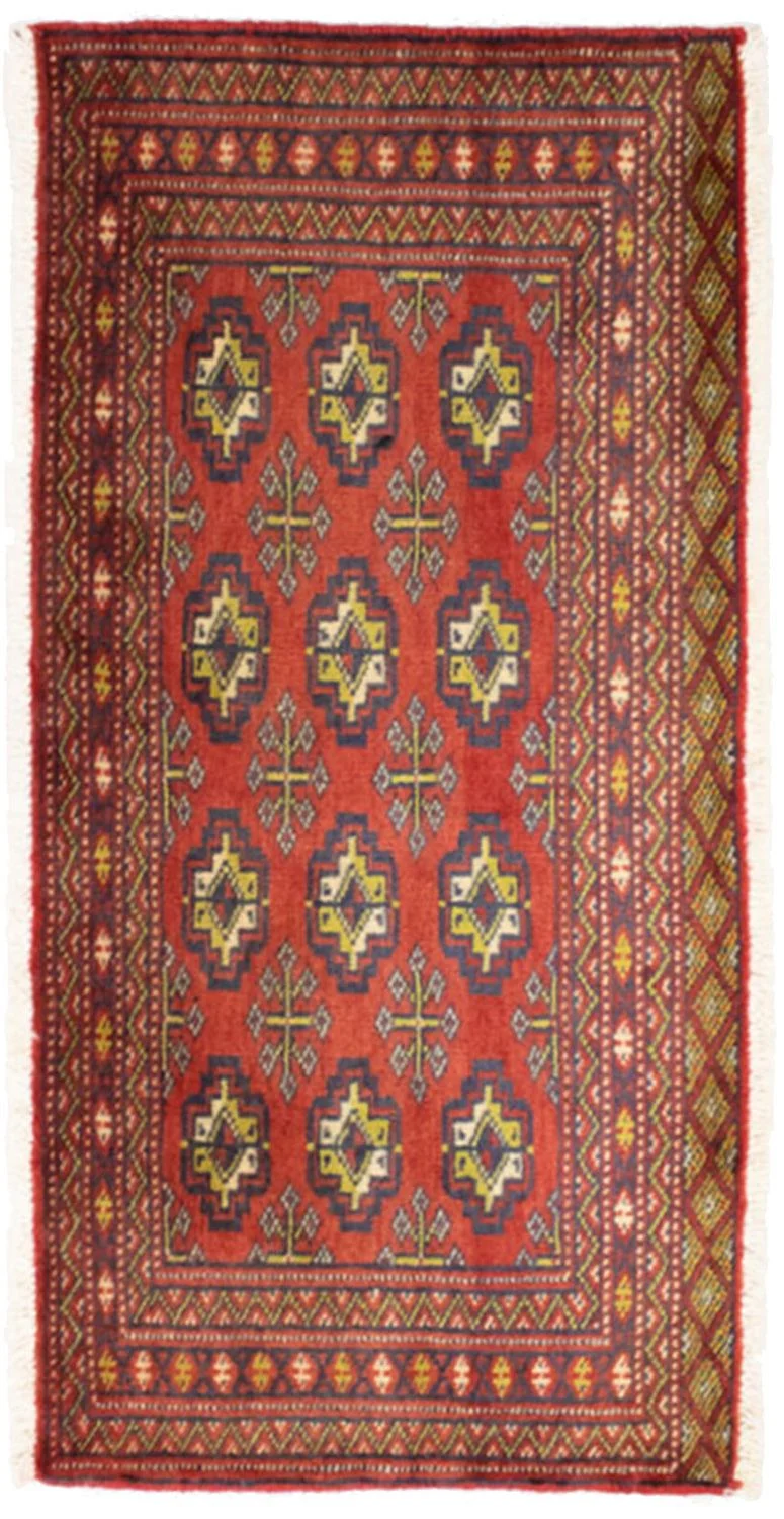 Turkaman Teppich 50x100cm - Orientteppich - rot