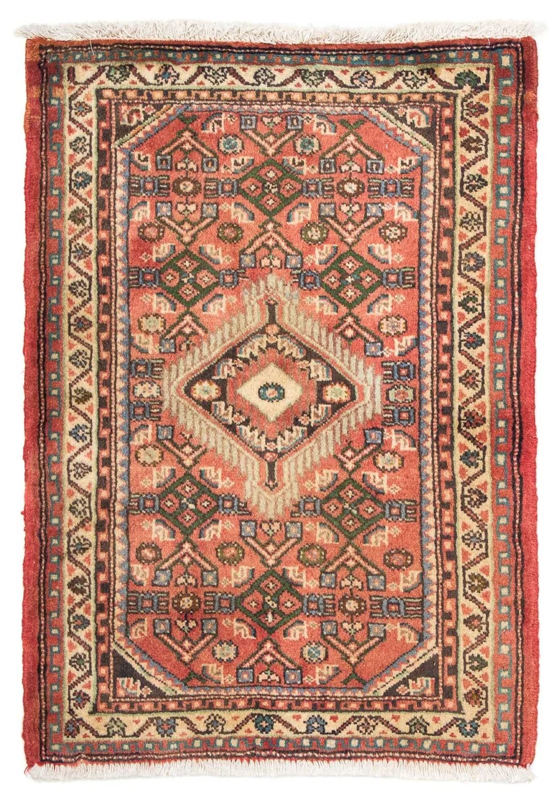 Hosseinabad Teppich 62x87cm - Perserteppich - hellrot