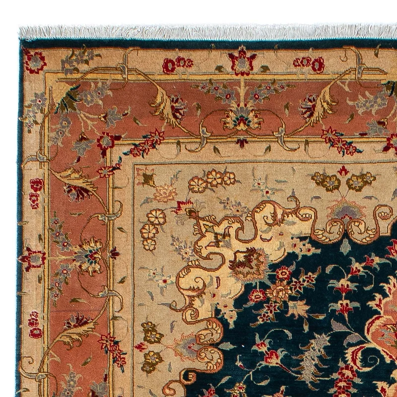 Täbriz - 50 Raj Teppich 152x202cm - Perserteppich - dunkelblau