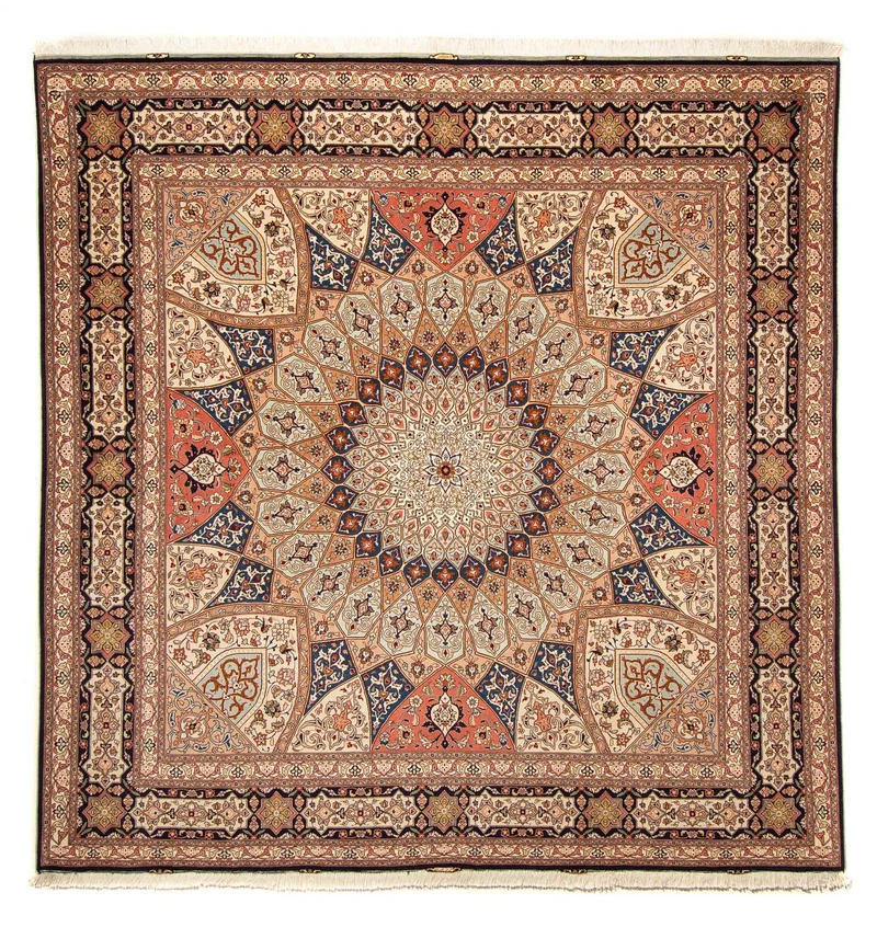 Täbriz - 50 Raj Teppich 250x253cm - Perserteppich - hellbraun