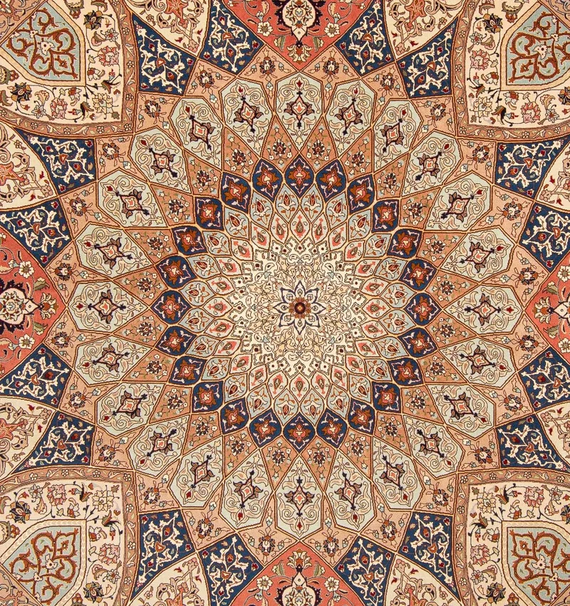 Täbriz - 50 Raj Teppich 250x253cm - Perserteppich - hellbraun
