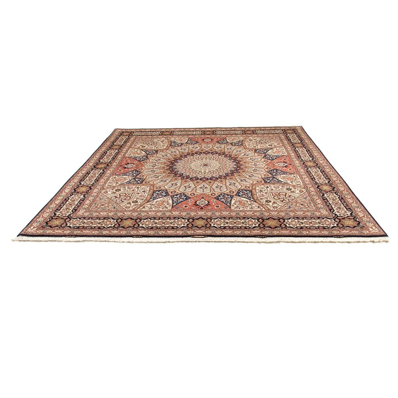 Täbriz - 50 Raj Teppich 250x253cm - Perserteppich - hellbraun