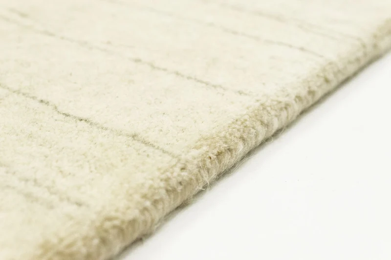 Gabbeh Teppich Indus 80x200cm - Wollteppich - naturweiß