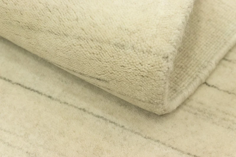 Gabbeh Teppich Indus 80x200cm - Wollteppich - naturweiß