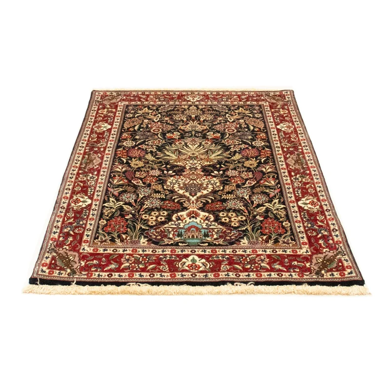 Ghom Teppich 107x163cm - Perserteppich - dunkelblau