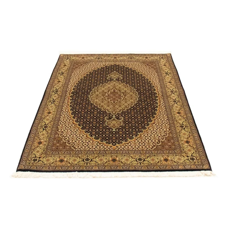 Täbriz - 50 Raj Teppich 103x156cm - Perserteppich - schwarz