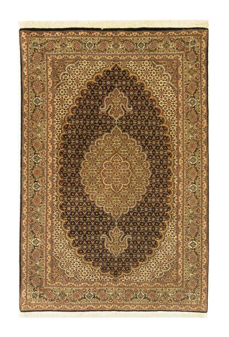 Täbriz - 50 Raj Teppich 102x151cm - Perserteppich - dunkelblau