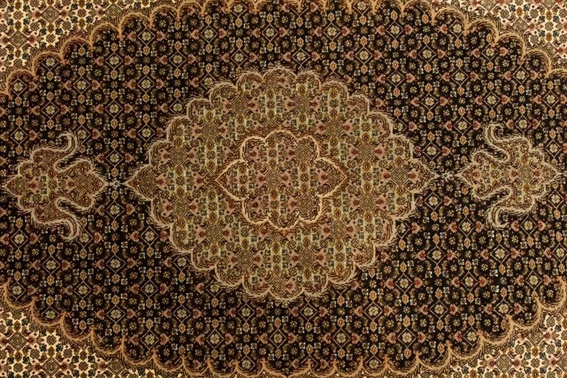 Täbriz - 50 Raj Teppich 102x151cm - Perserteppich - dunkelblau
