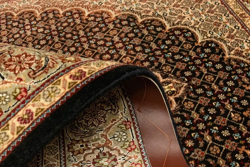 Täbriz - 50 Raj Teppich 102x148cm - Perserteppich - schwarz