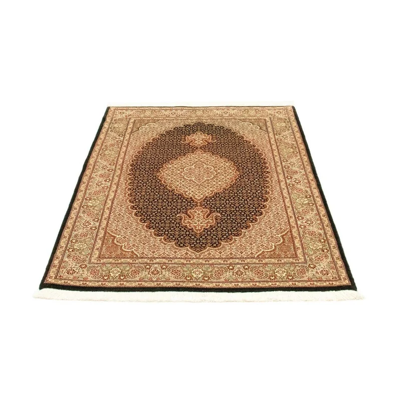 Täbriz - 50 Raj Teppich 102x148cm - Perserteppich - schwarz