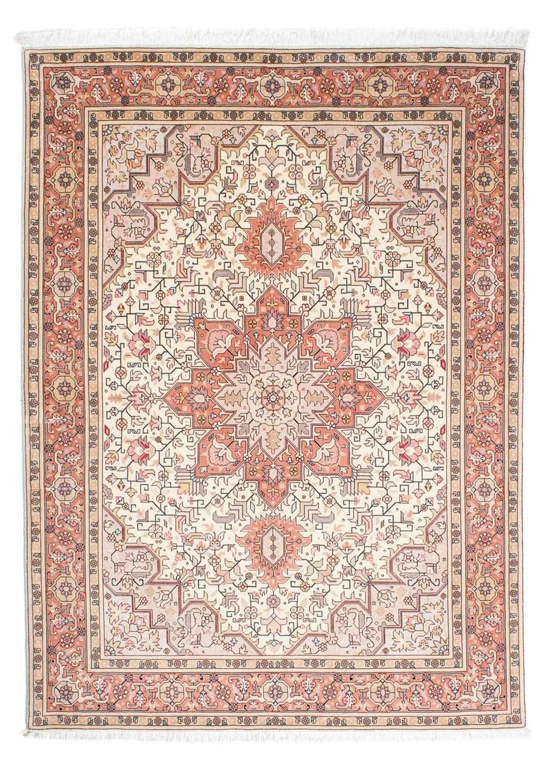 Täbriz - 50 Raj Teppich 153x208cm - Perserteppich - beige