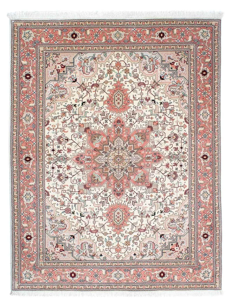 Täbriz - 50 Raj Teppich 150x200cm - Perserteppich - beige