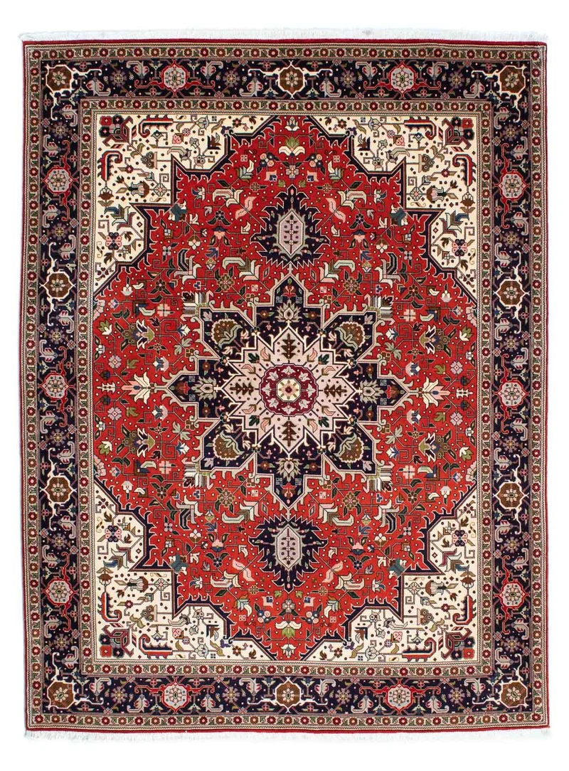 Täbriz - 50 Raj Teppich 152x205cm - Perserteppich - dunkelrot
