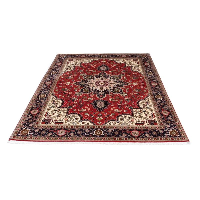 Täbriz - 50 Raj Teppich 152x205cm - Perserteppich - dunkelrot