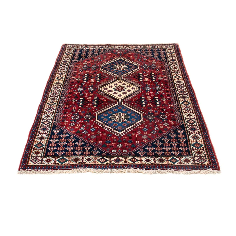Yalameh Teppich 102x147cm - Perserteppich - dunkelrot