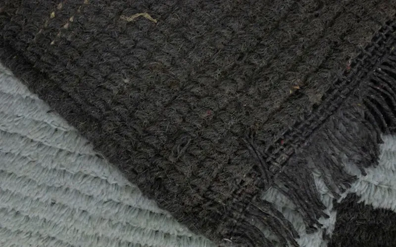 Nepal Teppich 70x140cm - Wollteppich - blau