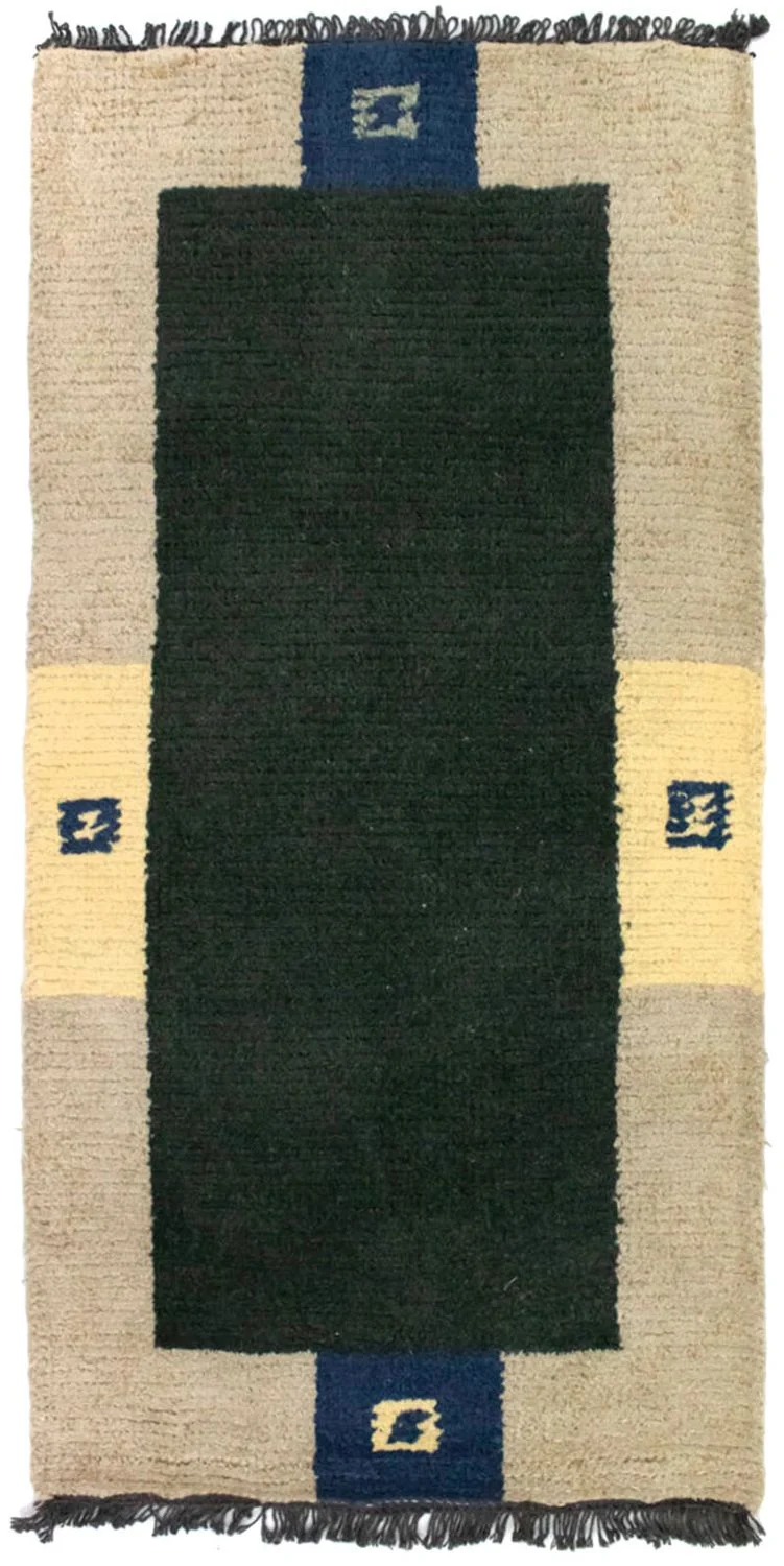Nepal Teppich 70x140cm - Wollteppich - grün