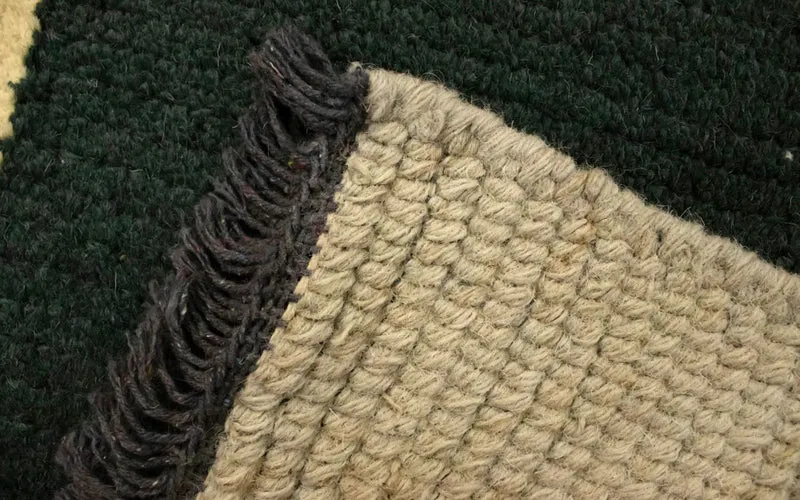 Nepal Teppich 70x140cm - Wollteppich - grün