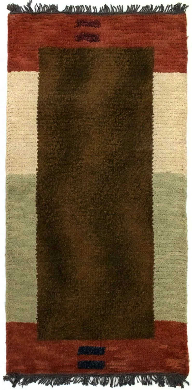 Nepal Teppich 70 x 140 cm - braun