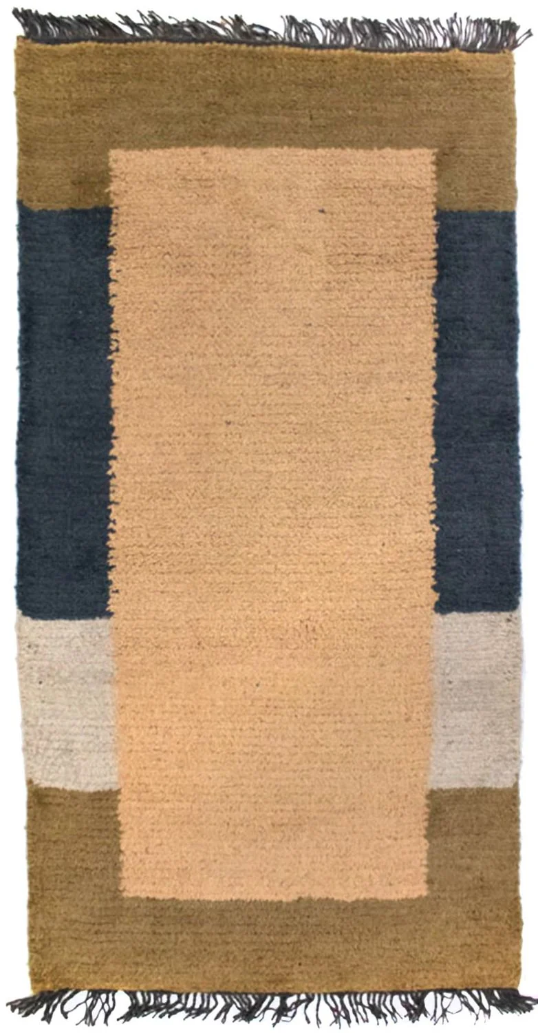 Nepal Teppich 70 x 140 cm - hellbraun