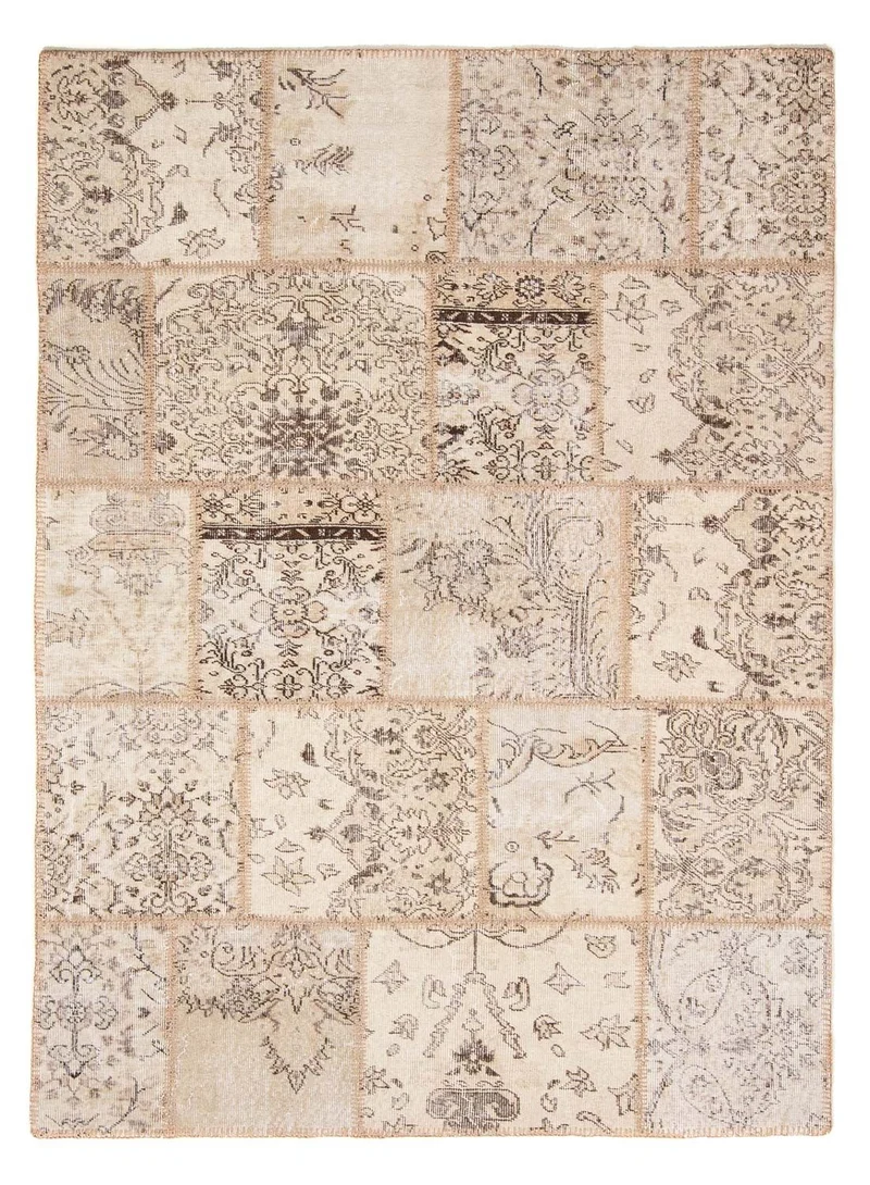 Patchwork Teppich 170x240cm - Orientteppich - hellbraun