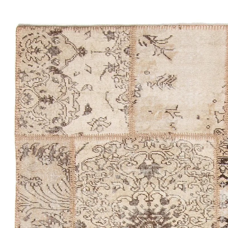 Patchwork Teppich 170x240cm - Orientteppich - hellbraun