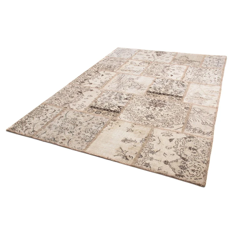 Patchwork Teppich 170x240cm - Orientteppich - hellbraun