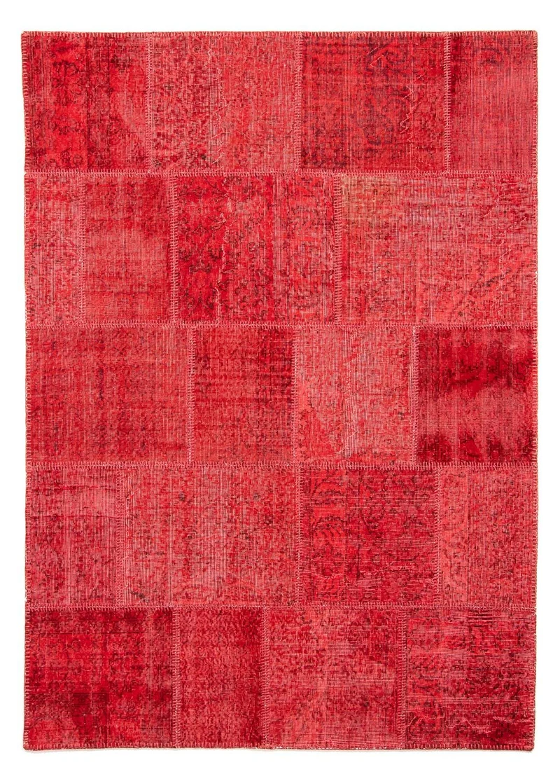 Patchwork Teppich 170x240cm - Orientteppich - dunkelrot