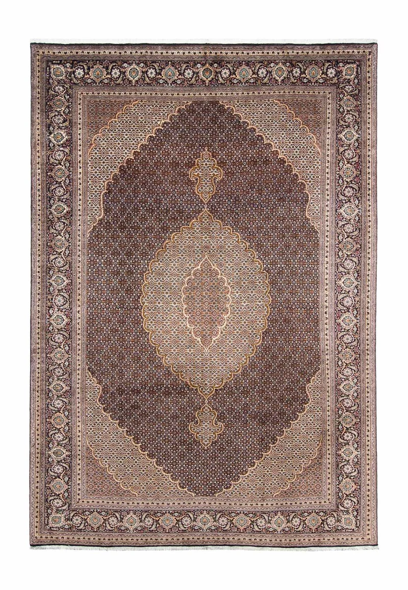Täbriz Teppich 202x295cm - Perserteppich - dunkelblau