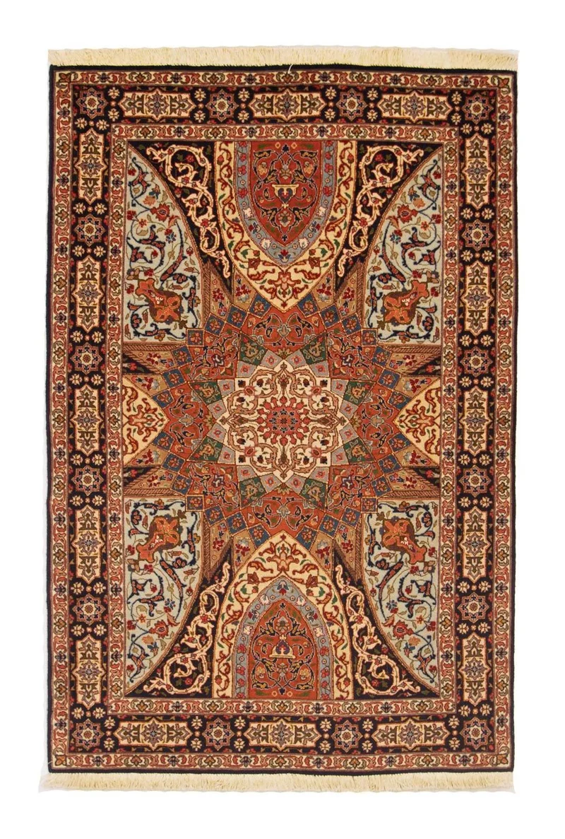 Täbriz - 50 Raj Teppich 100x153cm - Perserteppich - mehrfarbig