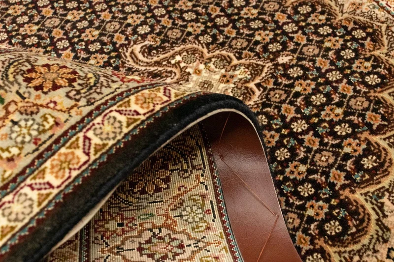 Täbriz - 50 Raj Teppich 102x157cm - Perserteppich - schwarz