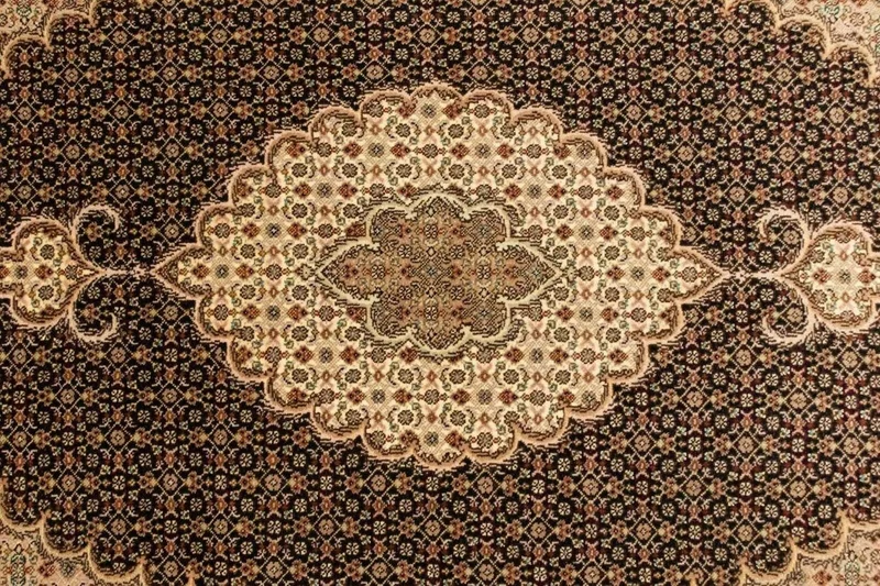 Täbriz - 50 Raj Teppich 100x152cm - Perserteppich - schwarz