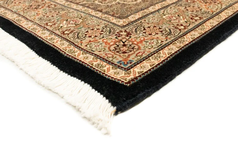 Täbriz - 50 Raj Teppich 100x152cm - Perserteppich - schwarz
