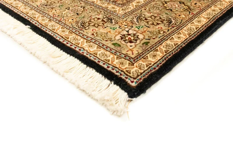 Täbriz - 50 Raj Teppich 102x156cm - Perserteppich - schwarz