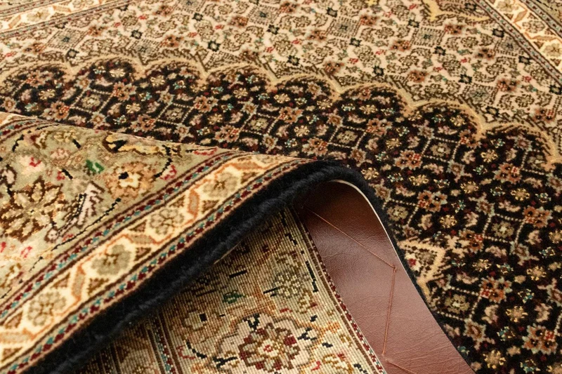Täbriz - 50 Raj Teppich 102x156cm - Perserteppich - schwarz