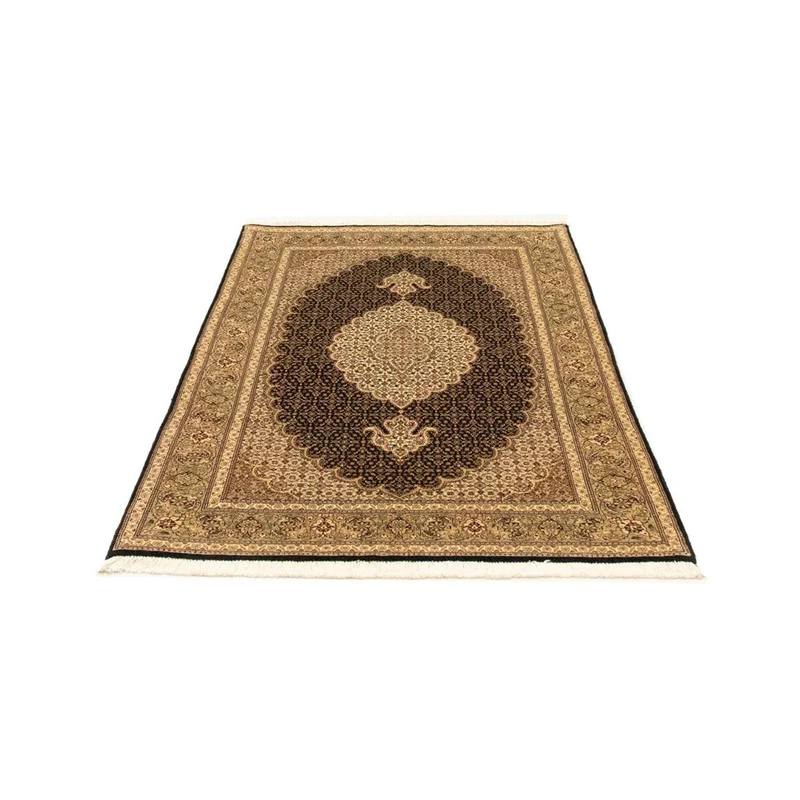 Täbriz - 50 Raj Teppich 102x156cm - Perserteppich - schwarz