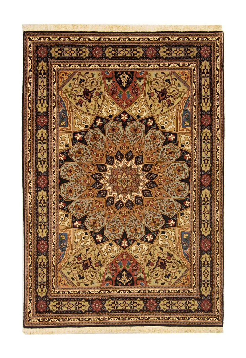 Täbriz - 50 Raj Teppich 102x151cm - Perserteppich - mehrfarbig