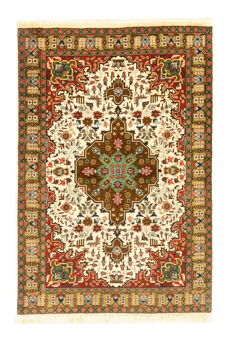 Täbriz - 50 Raj Teppich 104x150cm - Perserteppich - beige