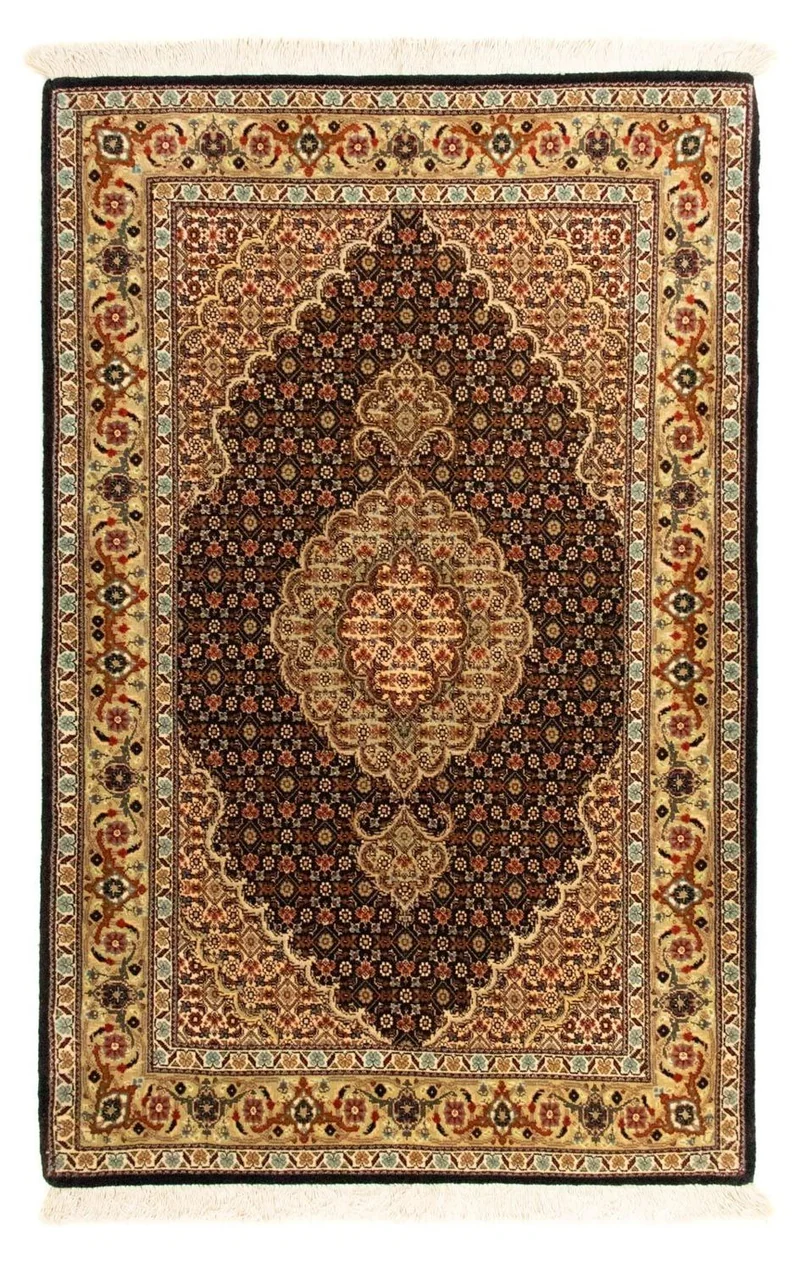 Täbriz - 50 Raj Teppich 82x129cm - Perserteppich - dunkelblau