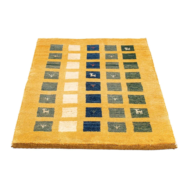 Loribaft Teppich Perser 84x118cm - Orientteppich - senfgelb