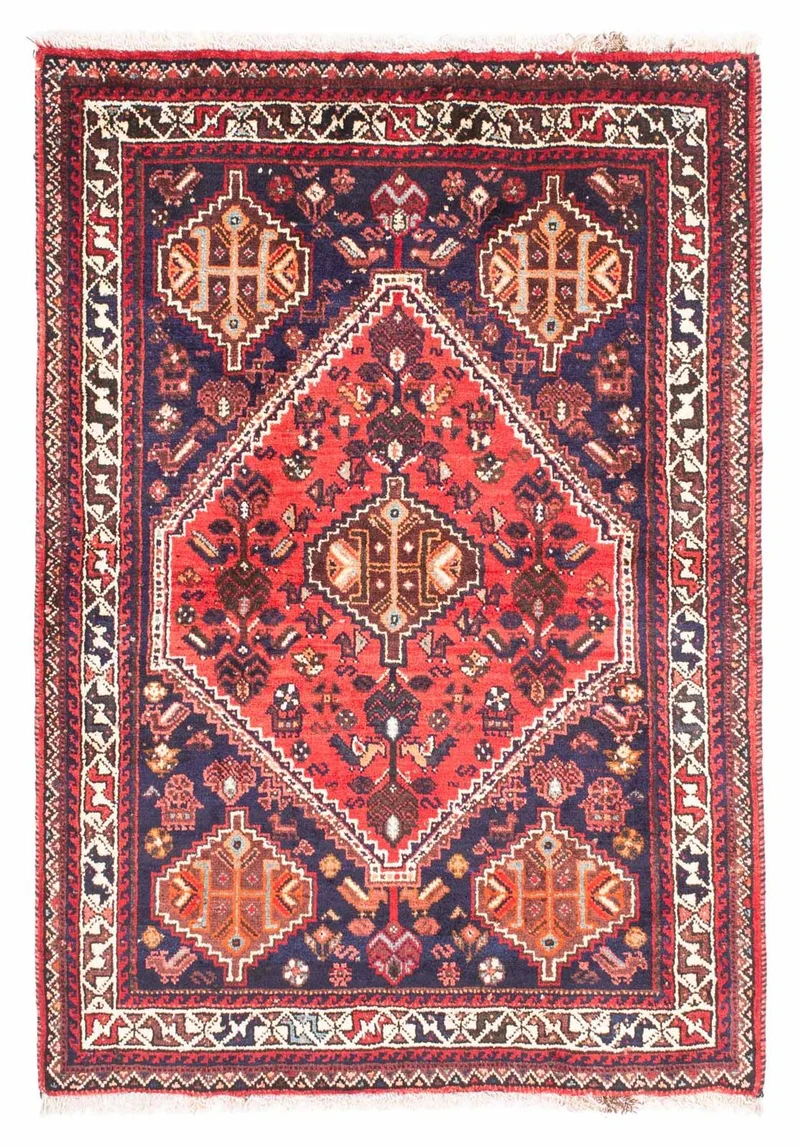 Shiraz Teppich 118x164cm - Perserteppich - dunkelblau