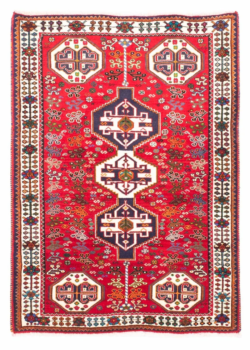 Ghashghai Teppich 112x158cm - Perserteppich - dunkelrot