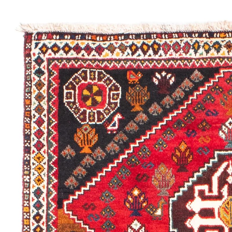 Ghashghai Teppich 106x151cm - Perserteppich - dunkelrot