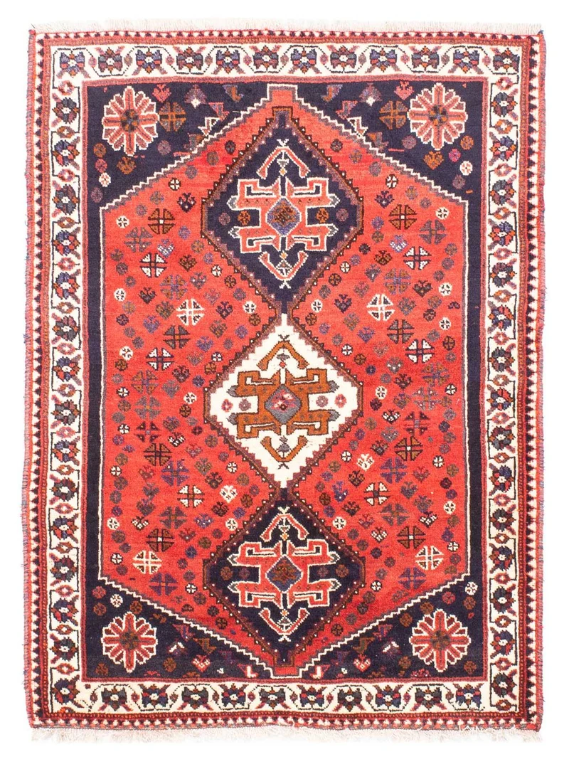 Shiraz Teppich 121x159cm - Perserteppich - dunkelrot